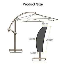 Umbrella Cover Cantilever Heavy Duty Waterproof Parasol Cover Outdoor Patio Umbrella Cover 600D Fabric 260x80x58 ... - Umbralla2 - View 7