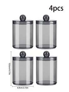 4 Packs Black Swab And Dental Floss Holders, 10 Oz Small Capacity. Perfect For The Bathroom And Vanity. - Black - View 11