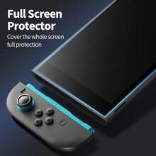 Rockyland 适用于 Switch2 NS2 的屏幕保护膜 2025-7.9 英寸 NS2 屏幕 [简易安装套装] 军规级防碎 9H 钢化玻璃，兼容 Switch2 屏幕保护壳 - 透明 - 查看 6