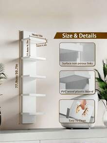 Kệ góc nhiều tầng, kệ treo tường, giá đựng đồ gắn tường, làm bằng chất liệu PVC, dễ lắp ráp, kệ treo tường nhiều tầng, thích hợp cho phòng ngủ, phòng tắm, nhà bếp, văn phòng, phòng khách, phòng ngủ, giá sách, v.v. - Nhiều màu - Xem 9