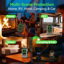 Detector portatil de monoxido de carbono 4 en 1 mini alarma de CO recargable con parte trasera magnetica monitor de calidad del aire de 300 H sensor de temperatura y humedad para el hogar viajes - Verde oscuro - Ver 6