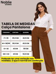 Women's Tailored Dress Pants, Wide Leg, With Zipper, Pockets, And Button, For Office Use. - Chocolate Brown - View 2