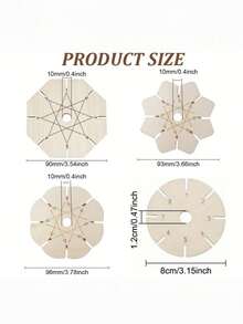 4 Pcs Bracelet Woven Braiding Disk, Flower Shape Wood Disk Bracelet Braiding Woven Plate Knitting Tools Beading Cord Disc For Gift Supplies Friendship Bracelets Making Weaving Kumihimo Supplies, Diy Jewelry Making, Handmade Craft Supplies, Precision Weaving Tool, Lightweight Braiding Aid, Jewelry Crafting Tool, Jewelry Makers,For Diy Hobbyists - Multicolor - View 9