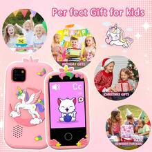 儿童智能手机，2.8英寸触摸屏，迷你儿童手机，适合3-12岁女孩，女孩学习玩具手机，双摄像头游戏音乐播放器 - 彩色 - 查看 5
