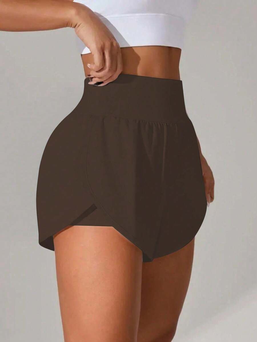 Women's Breathable Quick-Dry Sports Shorts, Summer - Brown - View 1