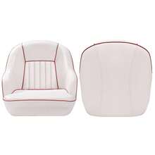 Techigher Pontoon Captain Bucket Seat, Fishing Chairs With Thickened Sponge Padding For Boats, Sightseeing, Speedboat, Canoe - White and Red - View 4