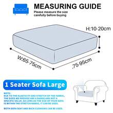 YSTYLE Housse Coussin Canapé Velours、Housse De Coussin Extensible、Universelle Housse Coussin Canape、Housse Assise Canapé Antidérapante、Housse Dossier Canapé - 灰色 - 查看 5