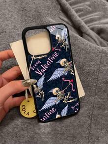 Estuche para teléfono con diseño de Cupido Esqueleto Compatible con estuches para teléfonos ,  17,  17 Pro,  16 Pro Max,  15 Pro Max,  14 y  13 Hecho de material de TPU, duradero, resistente a caídas y elegante Un regalo perfecto para familiares, amigos y seres queridos, y un excelente regalo para cumpleaños, San Valentín y Año Nuevo. - Negro - Ver 7