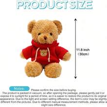 Teddy Bear Hoodie Plush Toy - Ultra Soft & Cuddly Stuffed Animal, Perfect Gift For Kids, Boys & Girls (Birthday, Christmas) - 紅色 - 查看 4