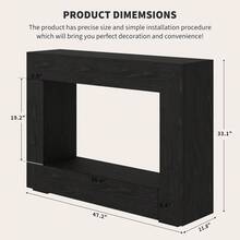 Mesa de Consola Estilo Rústico Granja 47 Pulgadas (119 cm) con Estantes Abiertos y Textura de Madera Natural para Entrada Salón o Dormitorio - Negro - Ver 5