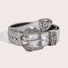 1pc Women's Y2k Style Western Chunky Waist Belt With Dopamine Star & Eye Decor, Perfect For Daily Wear Party Summer, School - 銀色 - 查看 13