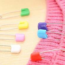 25/50pcs Colorful Plastic Head Safety Pins, 2.1 Inch Stainless Steel Lock Design, Multi-Size Durable Safety Pins, Suitable For Diapers, Bibs, Sewing, Quilting, Crafts, Fabric Positioning And Daily Home Or Office Use - Random Mixed Colors - A-Colorful - View 12