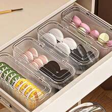 1pc Transparent Makeup Brush Holder, Makeup Sponge Storage Box With Lid, Portable 12-Slot Organizer Box For Earrings/Rings/Necklaces, Makeup Room Decor,Makeup Bag,Travel Essential - Multicolor - View 11