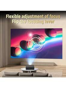 A Portable Mini Projector Native 1080P - Trapezoidal Correction Auto Quick Focus 120 Inch Big Screen Projector Compatible With IPhone/Android Phone/Laptop/TV Stick/USB For Home Theater Bedroom Office Outdoor Camping Movie Night (30000H Long Lamp Life) - Black - View 8