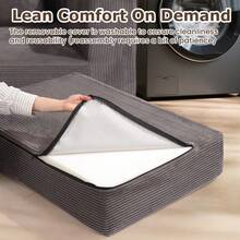 Convertible Sofa Bed, Loveseat Folding Floor Futon Sleeper Sofa Couch Bed- Full Size Boneless Foldable Couch, Corduroy Pull Out Sofa Bed With 2 Pillows For Living Room & Bedroom - 灰色 - 查看 9