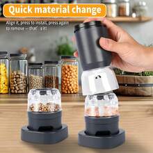 电动盐和胡椒研磨器套装，USB充电，自动研磨，粗细可调，单手操作，适合厨房使用 - 彩色 - 查看 10