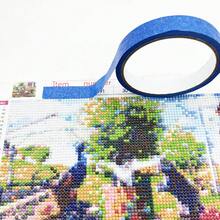 1片装钻石画防污胶带，带粘性边缘贴纸，DIY工具，钻石刺绣配件，单面纸胶带 - 藍色 - 查看 3