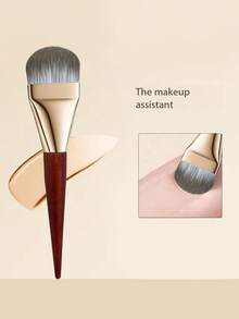 1pc Ultra-Thin Foundation Brush, Lightweight Contour Brush, Flat Mask Brush, Soft Bristle Facial Brush, Suitable For Exfoliating, Makeup And More - Soft Foundation Brush, BB Cream Brush, Concealer Brush, Bronzer Brush. - Multicolor - View 2