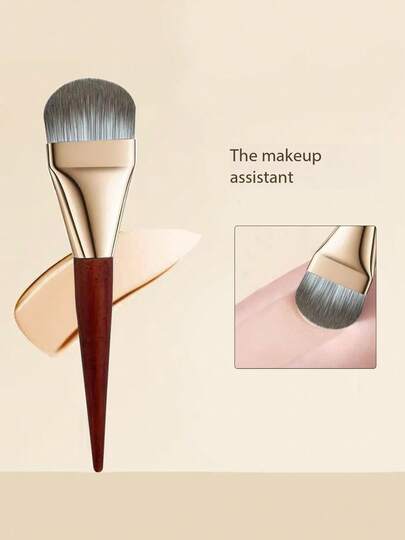 1pc Ultra-Thin Foundation Brush, Lightweight Contour Brush, Flat Mask Brush, Soft Bristle Facial Brush, Suitable For Exfoliating, Makeup And More - Soft Foundation Brush, BB Cream Brush, Concealer Brush, Bronzer Brush.