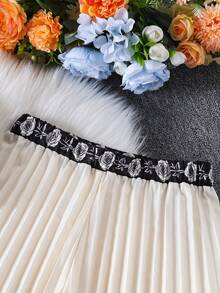 2pcs/Set Tween GirlsFashionable Elegant Ditsy Floral Camisole And Wide Leg Pants Outfit, Summer - Apricot - View 10