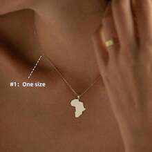 18K金非洲项链，女士款式，金色非洲吊坠，旅行项链，日常项链，精致珠宝礼品