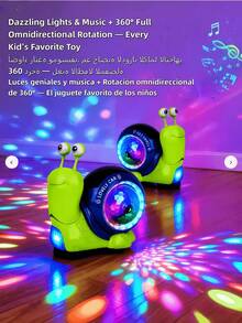Crawling Snail Baby Toy With Music, Lights And Interactive Sounds, Suitable For Baby Crawling, Activity And Play. This Crawling Snail Toy Is A Must-Have Bath Toy For Babies And An Ideal Christmas Gift. It Is An Educational Crawling Toy With Lights And Music, Suitable For Autistic Children, Toddlers And Infants, Also An Ideal Sensory Toy And Indoor Climbing Toy. - Multicolor - View 2