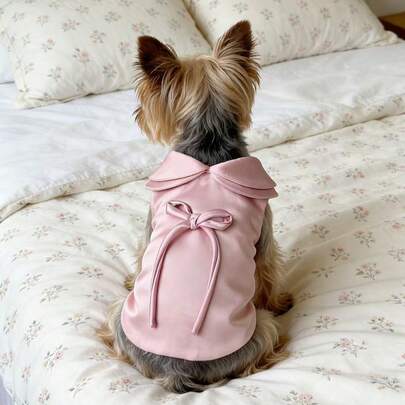 1 pieza Pijama para mascotas, Pijama para mascotas sin estiramiento, Vestido con cierre de botones para mascotas pequeñas y medianas en primavera y verano