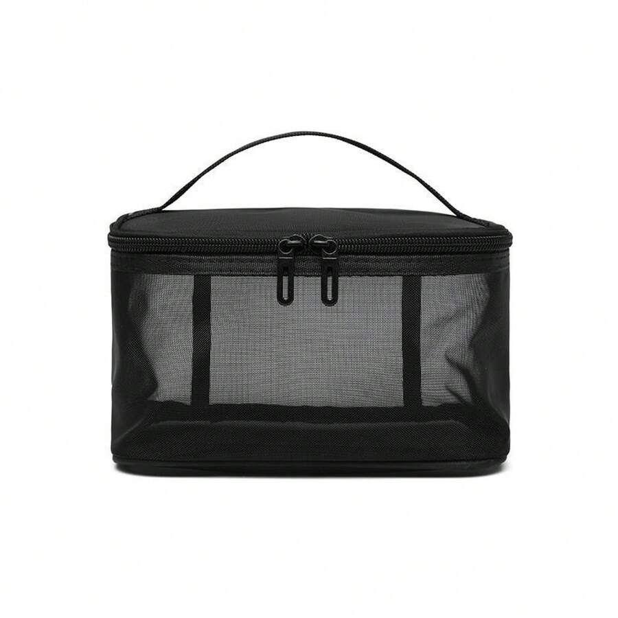 Makeup Brush Organizer Bag Mesh Cosmetic Case Toiletry Pouch: Mesh Makeup Bag Travel Pouches Clear Makeup Case For Women Men Girls Travel Clear Organizer - 米色 - 查看 1