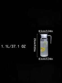 1个亚克力PC冷水壶，大容量家用水壶，条纹塑料果汁壶，透明水壶，冷水壶 - 透明白 - 查看 2