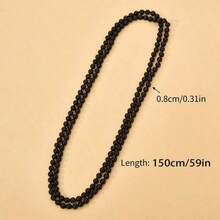 1pc Fashionable & Elegant Bohemian Style Double-Layer Versatile Casual Long Sweater Chain Necklace For Women, Valentine's Day Gift - Black - View 3