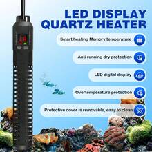 Aquarium Heater, 500W Fish Tank Heater With External Temperature Controller, Submersible Fish Tank Heaters With LED Digital Display, Overheat Protection & Auto-Off, For Fishtank Up To 250L - UK Plug(220-240V) - View 3