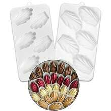 1/2pcs 6-Cavity Madeline Mousse Mold, Small Shell Chocolate Silicone Cake Mold, Chocolate Baking Tool DIY Mold - White - View 7