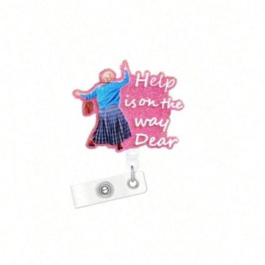 1pc Acrylic Bling Retractable Badge Reel, Belt Clip Retractable Name Badge Holder For Nurse Doctor S - Multicolor - View 1