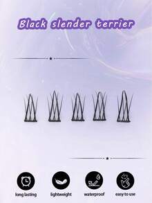 10Rows 200 Clusters Wholesale Bottom Eyelashes ,C Curl,Segmented Natural Manga Eye, Clear Band ,Individual Lashes For Daily Makeup Extension Eyelashes DIY At Home ,Soft & Be Convenient To Use - Black - View 8