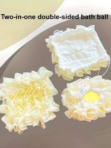 Bath Loofah 2-In-1 Double Sided Shower Ball With Soap - Exfoliating Bath Sponge & Built-In Soap Dispenser, No Shedding Quick Foaming Body Scrubber - Dual Purpose Shower & Bath Tool, Light Beige - Suitable For Home, Gym, Spa, Travel,Valentine's Day, Wedding Season, Souvenirs, Bridesmaid Gifts, Ramadan ﻿ ﻿ - Multicolor - View 1