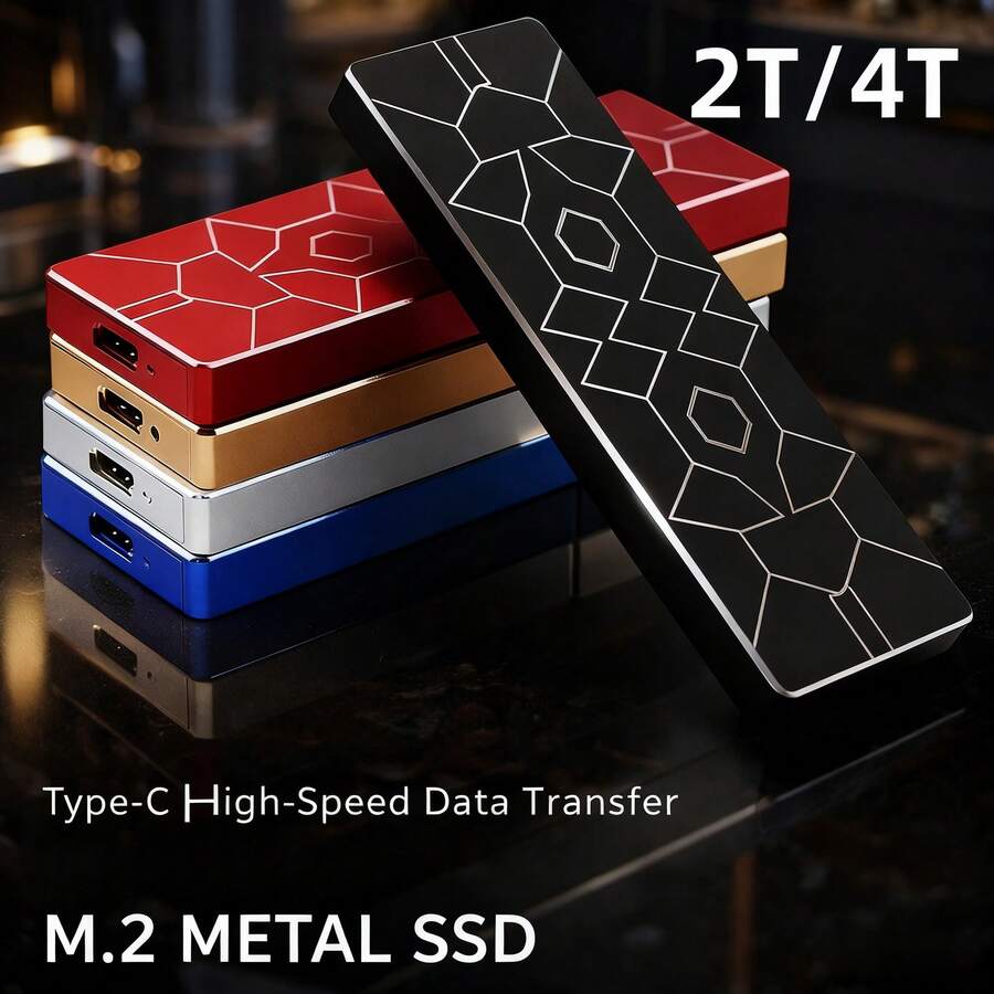 Portable External Hard Drive For Android Phones/Tablets, PCs & Laptops - Large Capacity Plug & Play Backup Drive With Smart One-Click System/For All-File Backup, Compatible With Smartphones, Tablets, Computers (No Formatting Required) Back-To-School Season - 2TB Mobile SSD - View 1