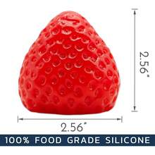 2026 Cute Strawberry Shaped Taba Squishy - Slow Rising Silicone Stress Relief Toy, Soft Sticky Fidget (Red) - Red Strawberry - View 3