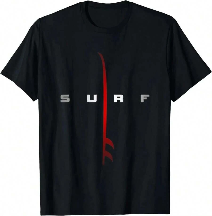 Ropa de surf - Camiseta de surfista para hombres, ropa de calle, camisetas gráficas, camisetas vintage, ropa para hombres - Negro - Ver 1