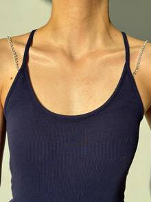 1pc Elegant Sexy Minimalist Rhinestone Women's Versatile Shoulder Chain Bra Chain, Suitable For Daily Commute, Attending Parties, Matching Women's Body Chain - Multicolor - View 3