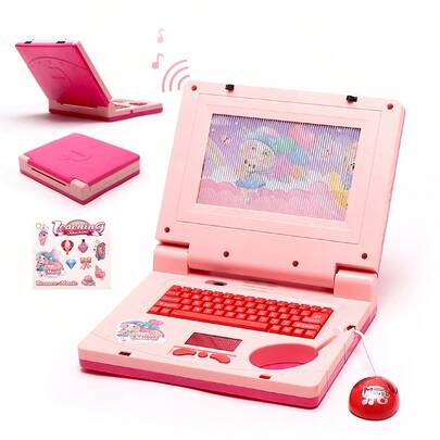 Kids Simulation Mini Laptop Computer Learning Machine, Music Tablet PC Model, Screen Reading Story Machine, Parent-Child Interaction, Multi-Functional Smart Educational Toy, Birthday Gift For Boys And Girls