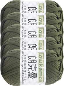 Lawkeman 5 peças/500g Fio de Camiseta - Fio de Poliéster de Alta Qualidade, 30m/peça - Fio de Tecido Macio, Adequado para Crochê, Fio de Tricô Multicolorido - Ideal para Cestas, Bolsas, Mantas, Chapéus, Brinquedos, Lenços DIY - Multicolorido - Visão 54