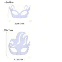 DIY白色纸面具，角色扮演面具，圣诞派对面具，无色素面工艺化妆舞会面具 - 深灰色 - 查看 3