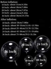 3/10/50pcs 36-Inch Clear Bubble Balloons, Transparent Helium Balloons For Wedding Decoration, Mother's Day, Birthday, Summer Gift, Wedding, Beach, Back To School, Classroom Decor - Clear - View 4