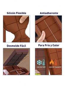 Set de 2 Moldes de Silicona para Chocolate. Bluelander - Color caoba - Ver 3