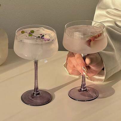 Japanese Kimura Crystal Stemware, Martini Glass, Women's Cup, Niche Design Purple Lady's Special Cocktail Glass, High-End Feeling Cocktail Glass, Wine Glass, Glassware