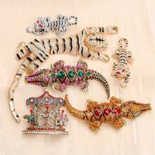 Baroque Heavy Industry Luxury Vintage Crocodile Carousel Tiger Animal Design Men's And Women's Brooch Pin Jewelry Accessories - phong cách 1 - Xem 6