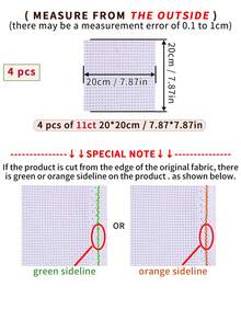 1片或4片装白色手工DIY十字绣布，厚实面料，针脚均匀，边缘整齐，成品光滑，可选11CT和14CT，6种尺寸可选，适合儿童和成人针线活。