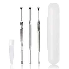 3 Pcs Ear Pick Earwax Removal Kit Geengle Ear Cleansing Tool Set Ear Curette Ear Wax Remover Tool With A Cleaning Brush And Storage Box - 如圖所示 - 查看 3