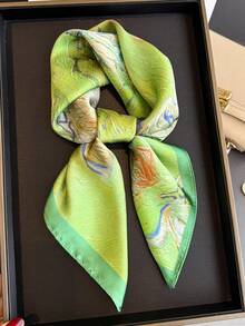 1 chiếc khăn vuông giả lụa satin nhẹ, in họa tiết retro thanh lịch dành cho nữ, kiểu dáng Bohemian, khăn quàng cổ nữ thường ngày, khăn choàng mỏng và thoải mái, thích hợp cho mặc hàng ngày vào mùa xuân/hè và đi chơi, đi biển, nghỉ lễ, vật dụng cần thiết khi đi du lịch. - Nhiều màu - Xem 5