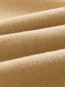 Bhchntiy 2件套男宝宝夏季新款贴布领口和袖口可爱小熊polo衫纯色上衣和贴布短裤休闲时尚套装 - 卡其色 - 查看 8